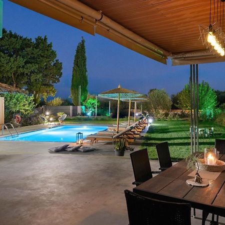 Ethria Pool Villa With Heated Jacuzzi Afantou Ngoại thất bức ảnh