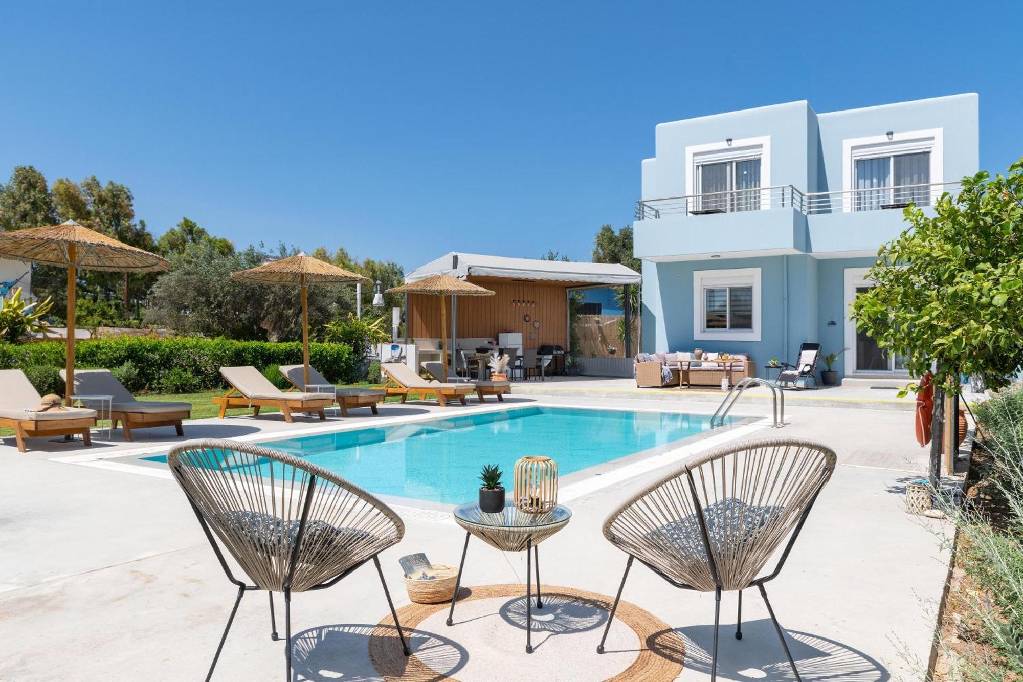 Ethria Pool Villa With Heated Jacuzzi Afantou Ngoại thất bức ảnh