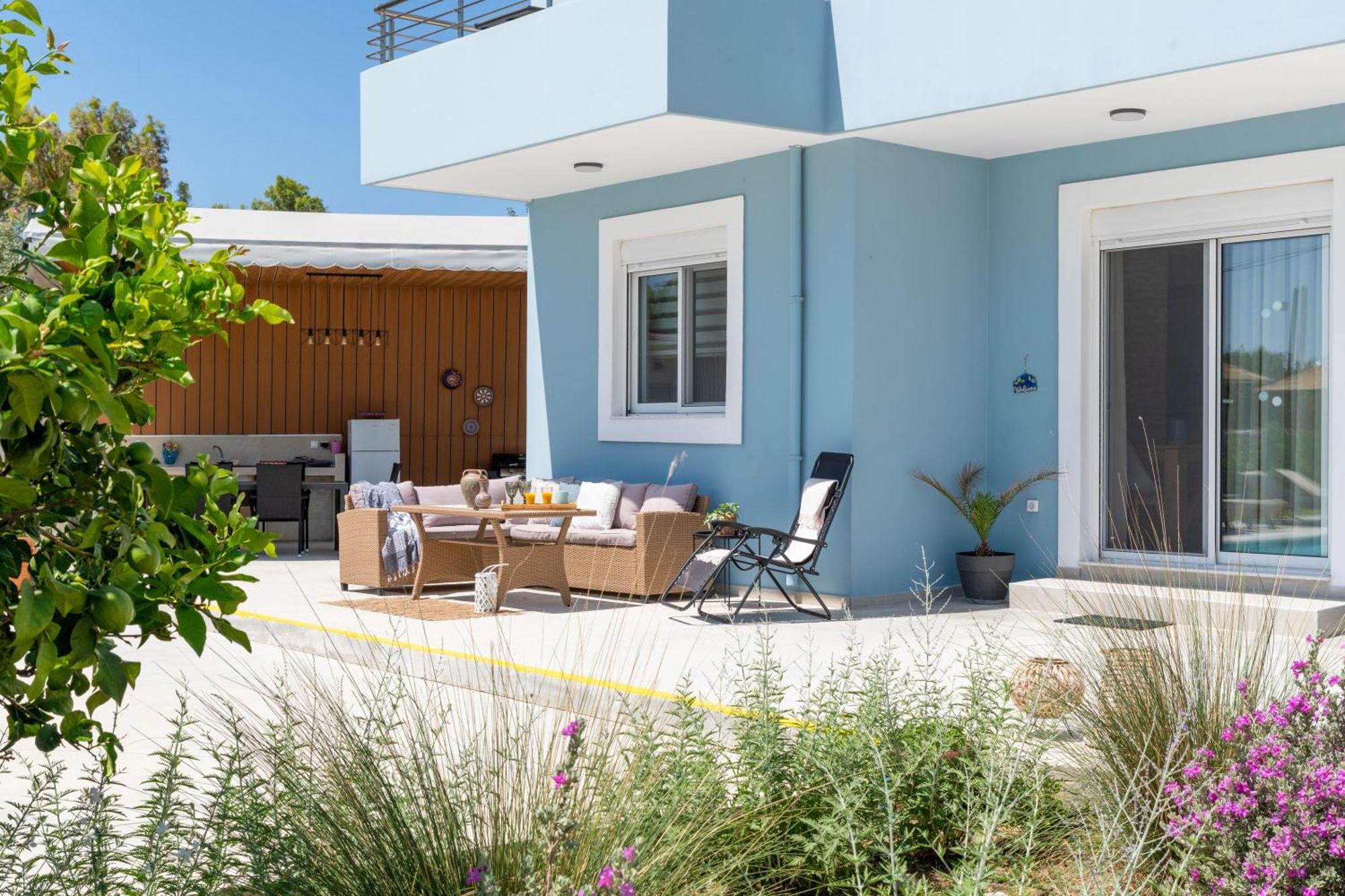 Ethria Pool Villa With Heated Jacuzzi Afantou Ngoại thất bức ảnh